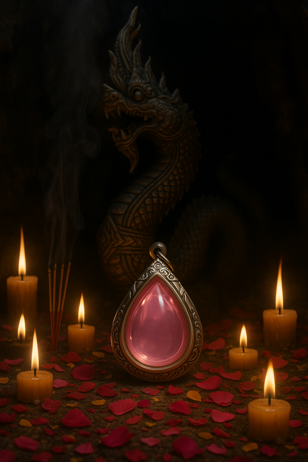 AMULETO OCCHIO DEL NAGA DI SRINAGAR ROSA