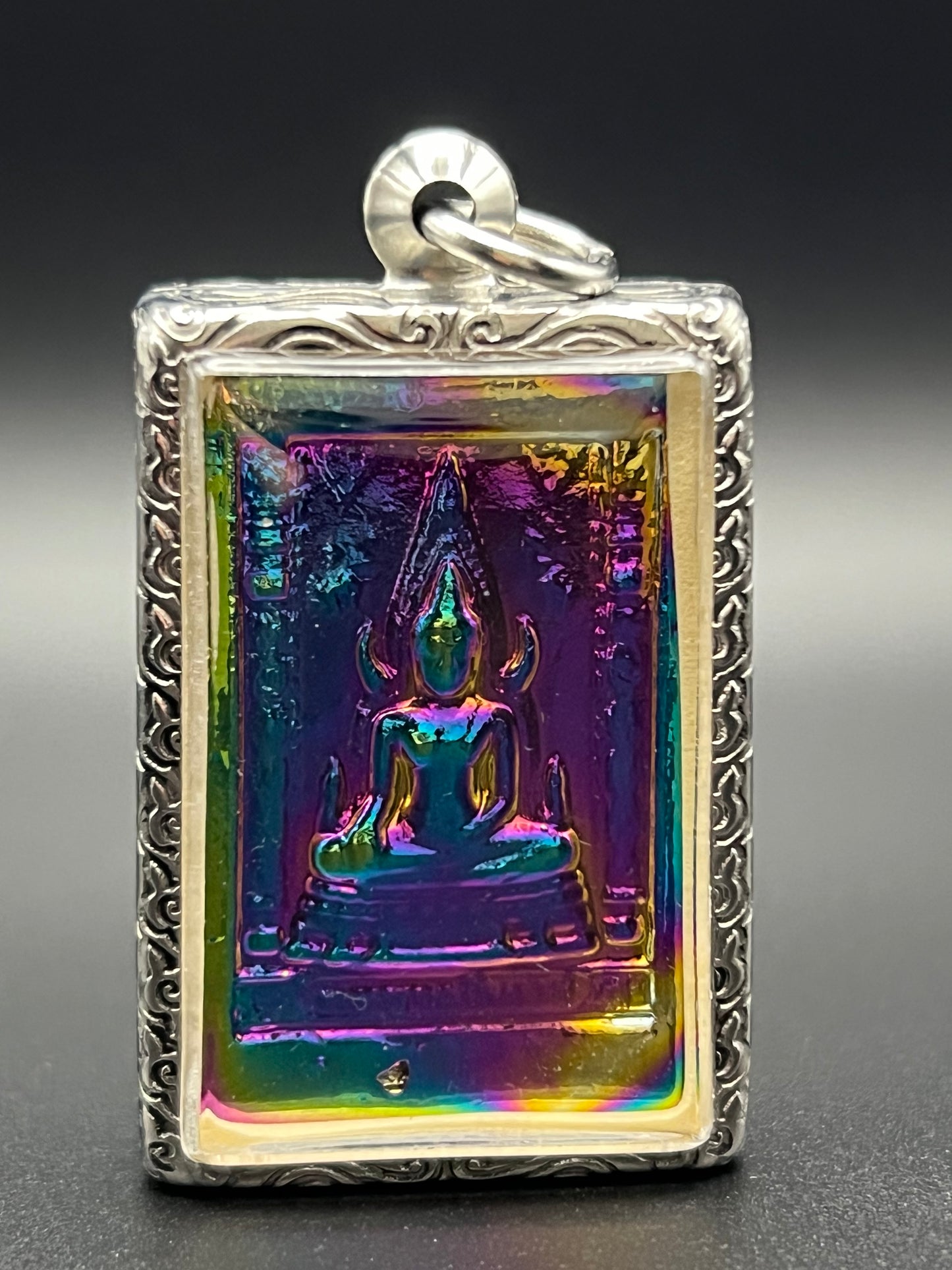 AMULETO LEKLAI RAINBOW DOPPIA FACCIA SOMDEJ E BUDDHA CHINNARAT