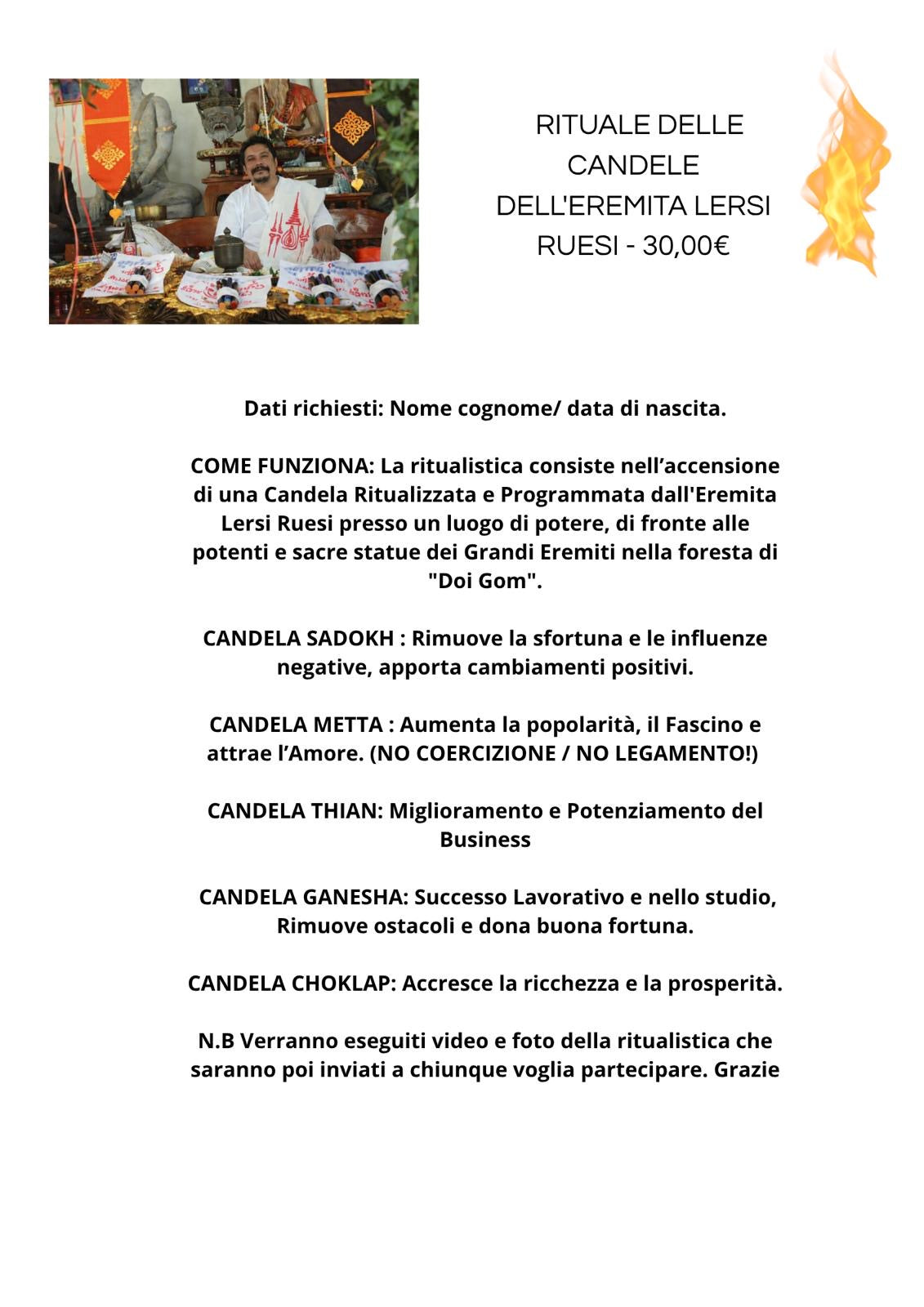 *PRE-ORDER* RITUALE DELLE CANDELE DEL LERSI