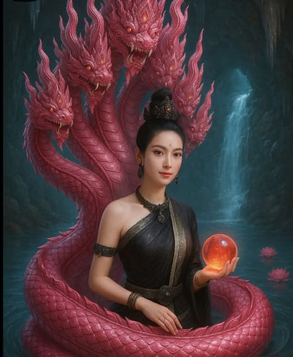 AMULETO OCCHIO DEL NAGA DI SRINAGAR ROSSO