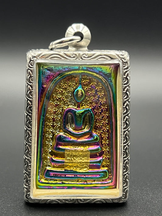 AMULETO LEKLAI RAINBOW DOPPIA FACCIA SOMDEJ E BUDDHA CHINNARAT