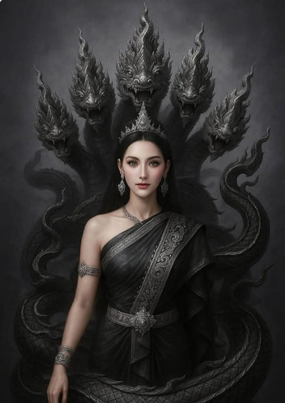 AMULETO OCCHIO DEL NAGA SRINAGAR NERO