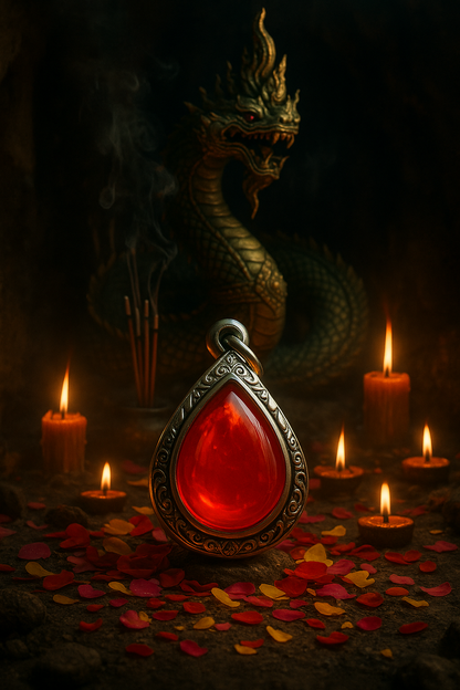 AMULETO OCCHIO DEL NAGA DI SRINAGAR ROSSO