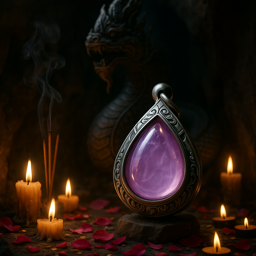 AMULETO OCCHIO DI NAGA SRINAGAR VIOLETTO