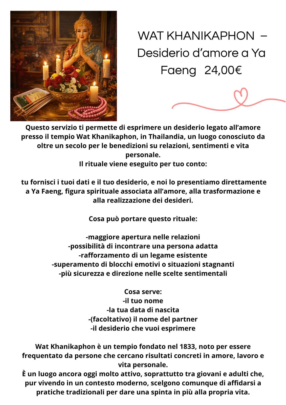 DESIDERIO D’AMORE A YA FAENG