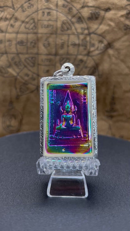 AMULETO LEKLAI RAINBOW DOPPIA FACCIA SOMDEJ E BUDDHA CHINNARAT