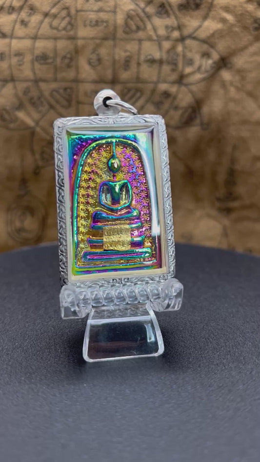 AMULETO LEKLAI RAINBOW DOPPIA FACCIA SOMDEJ E BUDDHA CHINNARAT
