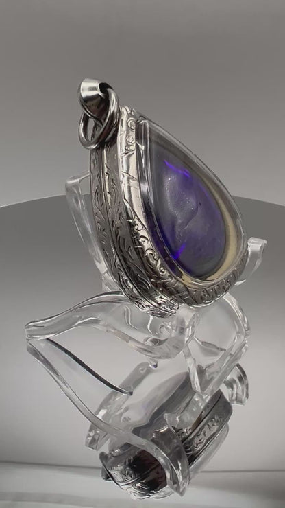 AMULETO OCCHIO DEL NAGA DI SRINAGAR NEROVIOLA